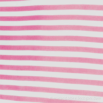 Breathable Pink Thick Striped Rayon Woven Fabric